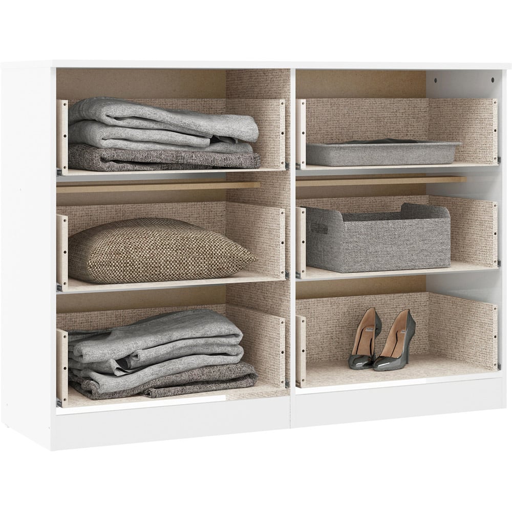 Seconique Denver 6 Drawer White Gloss Storage Chest Image 5