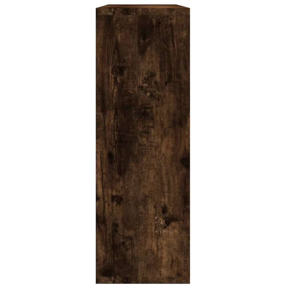 vidaXL 3 Compartment Smoked Oak Wall Shelf Image 3