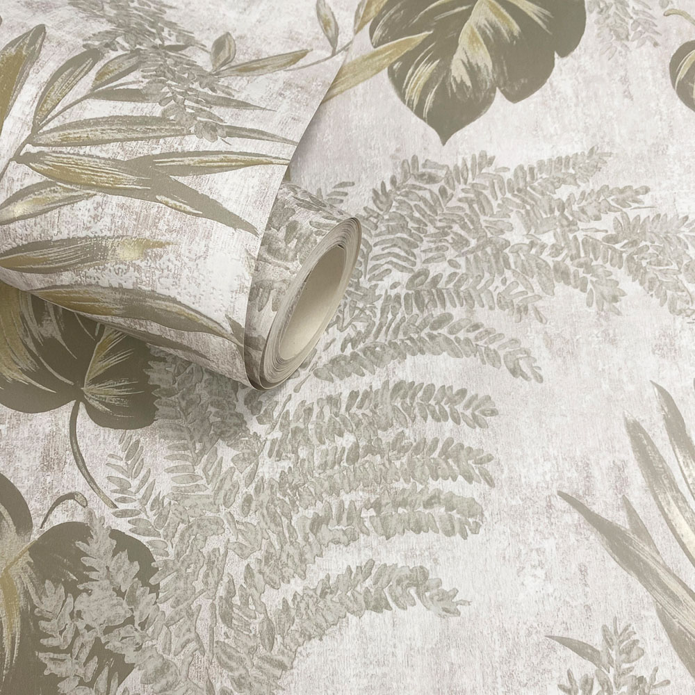 Muriva Phelan Leaf Cream Wallpaper Image 4