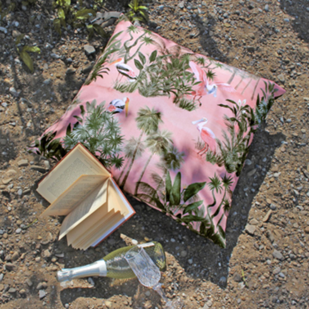 Paoletti Platalea Blush Botanical Outdoor Floor Cushion Image 2