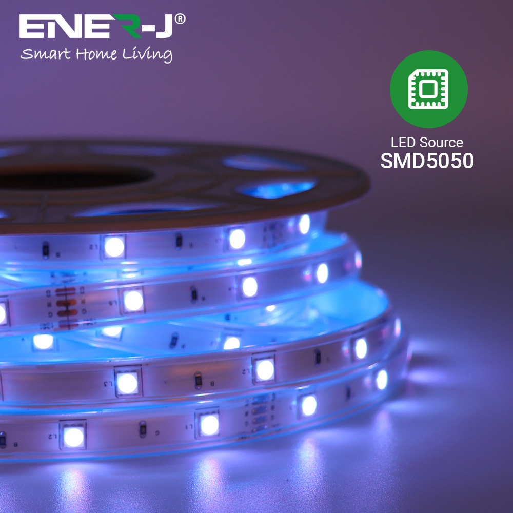 ENER-J RGB LED 3000K IP65 Solar Powered Strip Light 20m Image 2