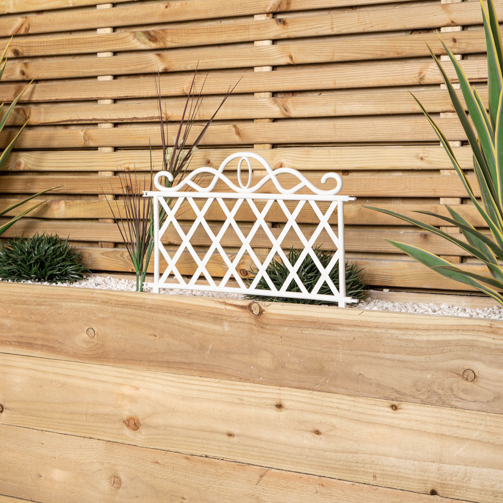 Samuel Alexander 3 Pack White Plastic Garden Patio Lawn Border Fence Edging Image 9