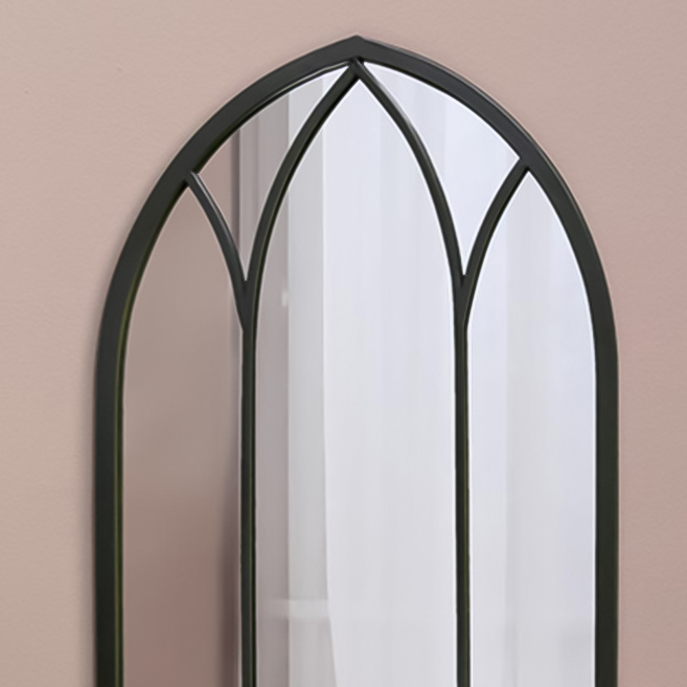 The Arcus Black Arched Wall Mirror 83 x 48cm Image 7