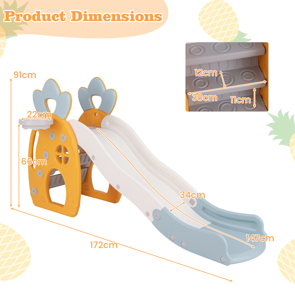 Costway Kids Freestanding Foldable Slide with Climber Image 7