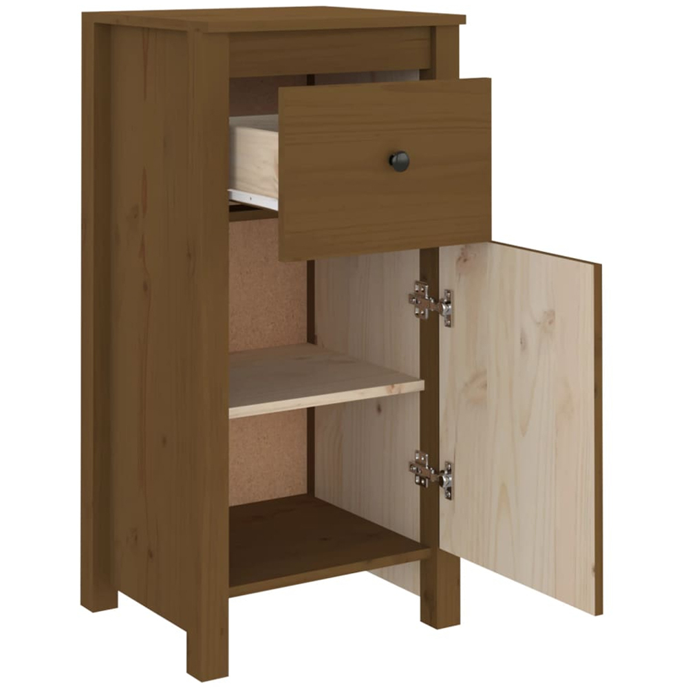 vidaXL Single Door Single Drawer Honey Brown Sideboard Image 8