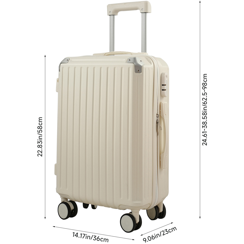 H&O Direct White ABS Hard Shell Suitcase with USB Port and Cup Holder 20 inch Image 6