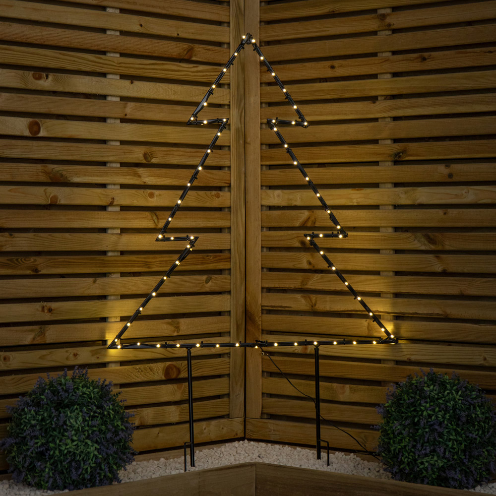 Samuel Alexander 124 Warm White LED Dewdrop Metal Christmas Tree with Stake Image 7