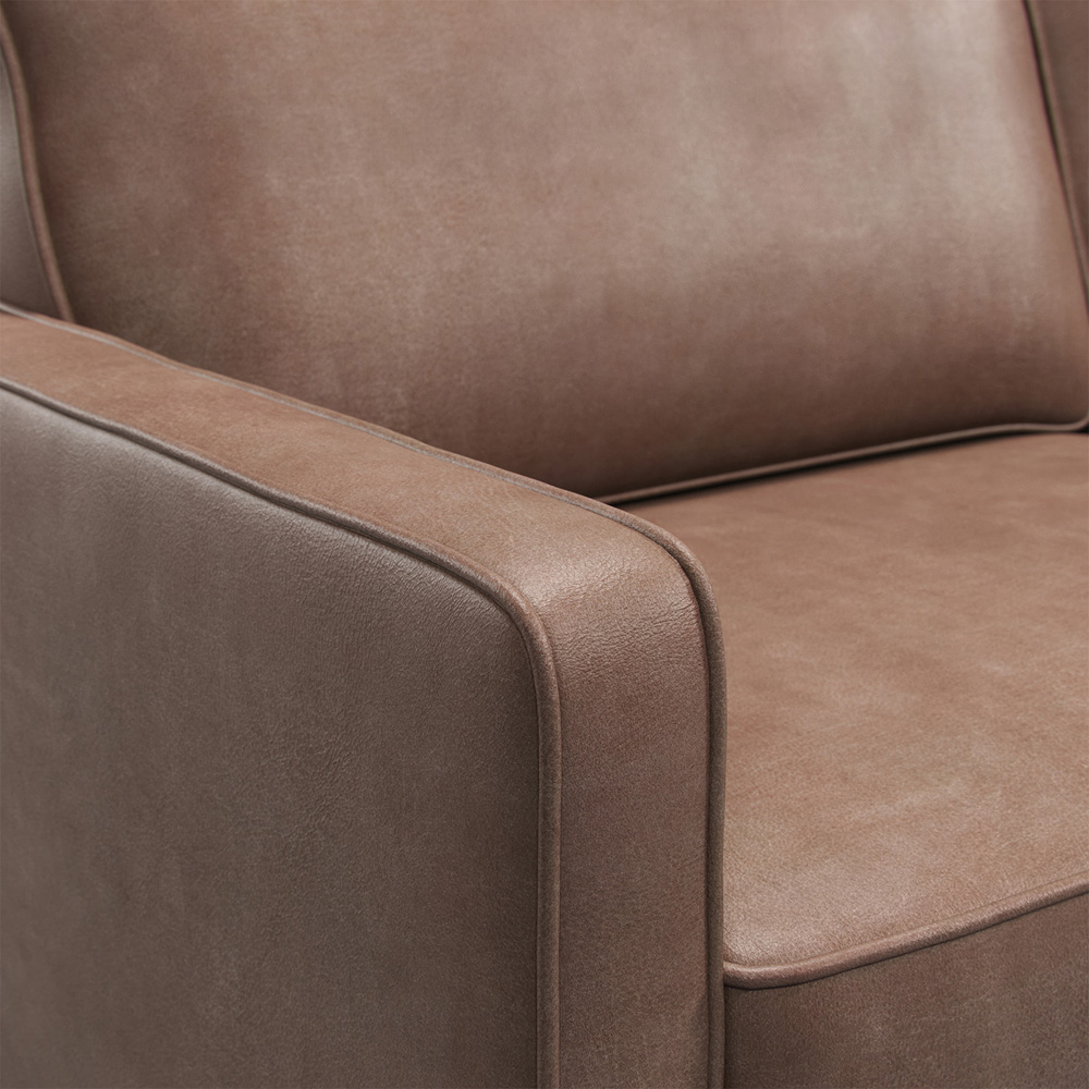Bexhill 2 Seater Brown Faux Leather Sofa Image 3