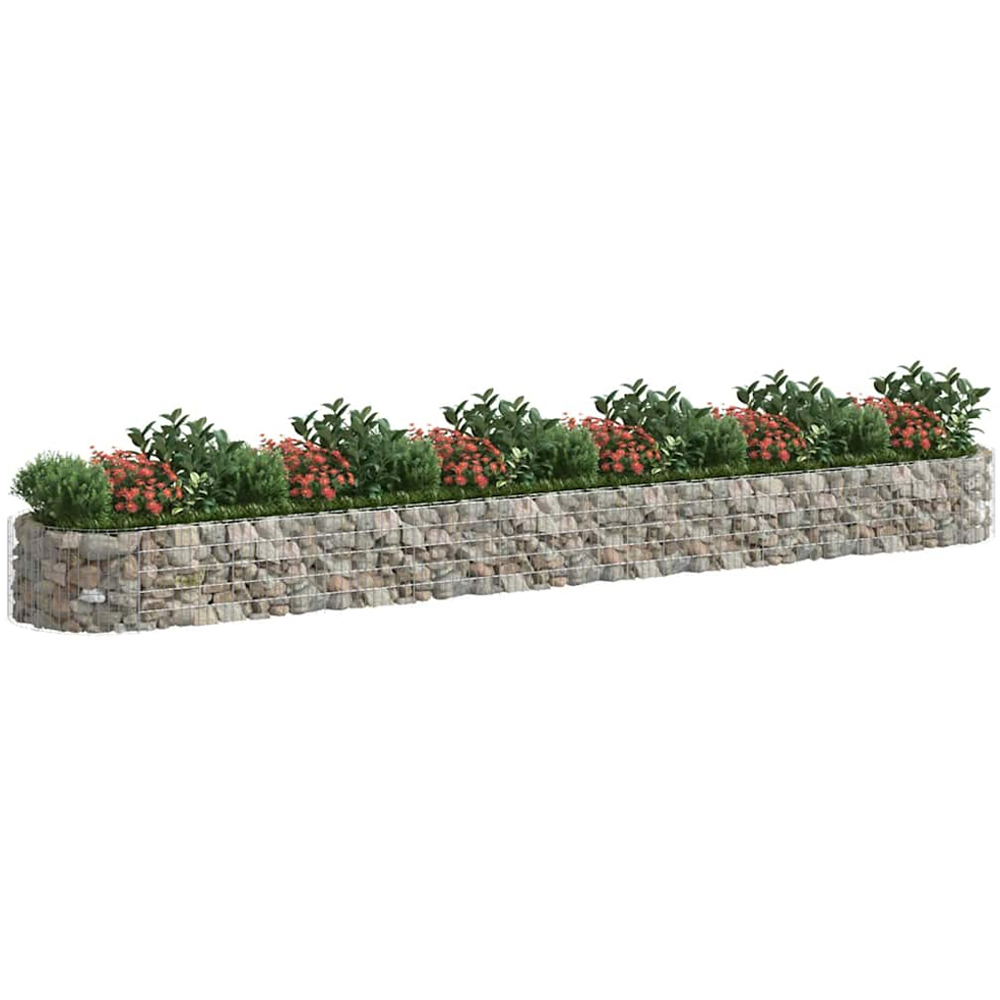 vidaXL Silver Galvanised Iron Gabion Raised Bed 600 x 100 x 50cm Image 2