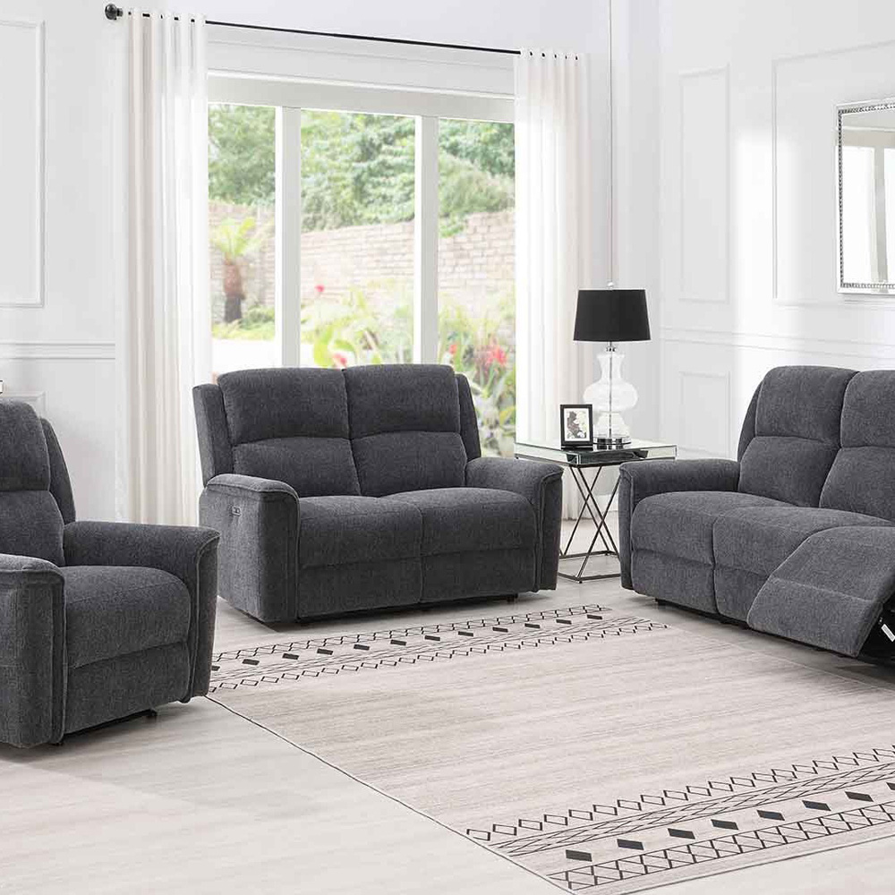 Eastside 2 Seater Dark Grey Power Recliner Sofa Image 3