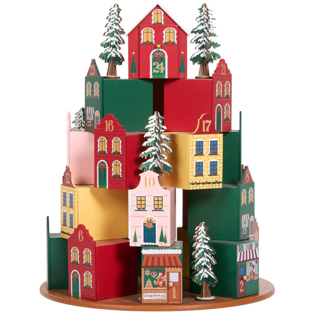 Wooden House Scene Advent Calendar - Multicolour Image 1