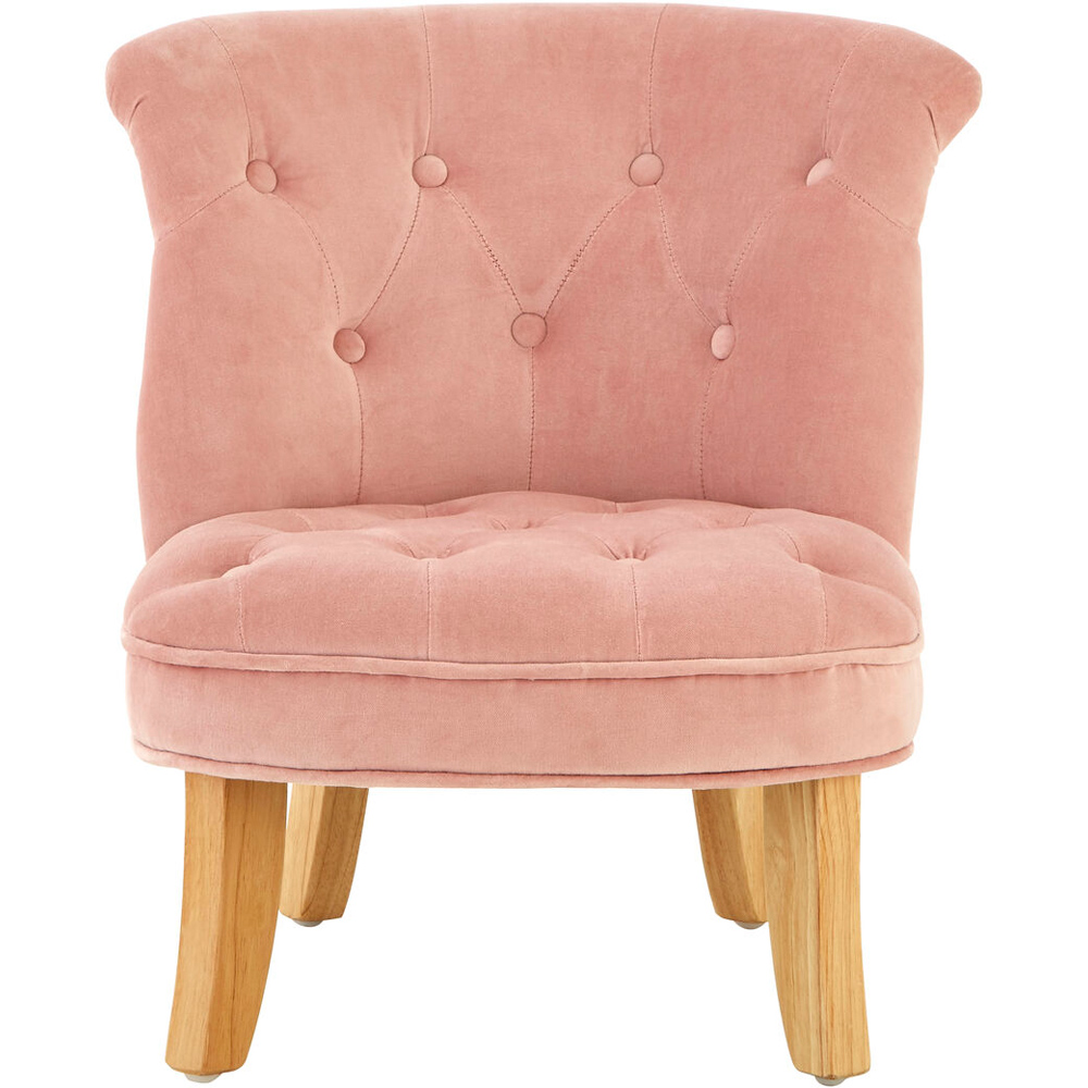 Premier Housewares Estelle Pink Velvet Kids Chair Image 5