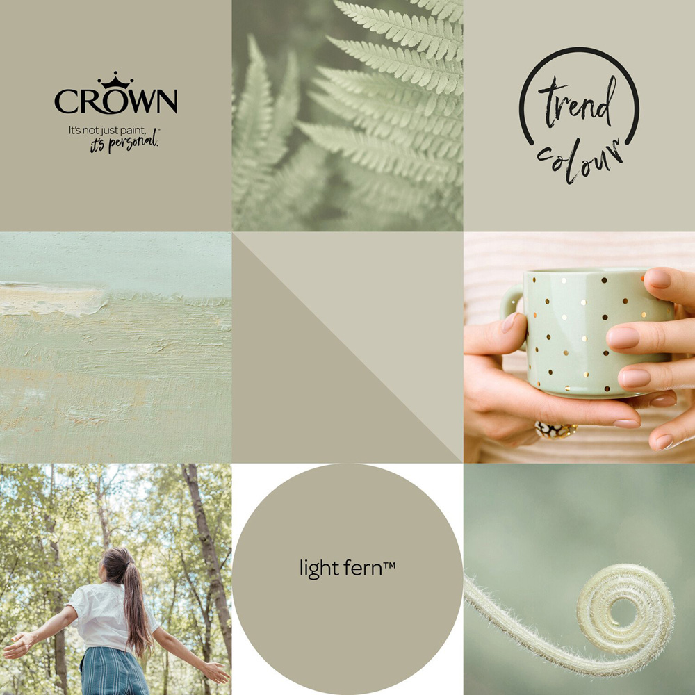 Crown Walls and Ceilings Light Fern Matt Emulsion Paint 5L Image 6