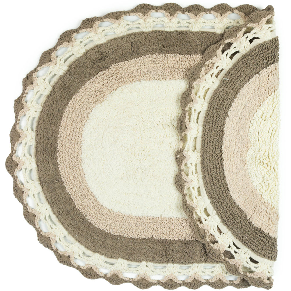 Allure Bath Fashions Natural Crochet Edged Reversible Bath Mat Image 3