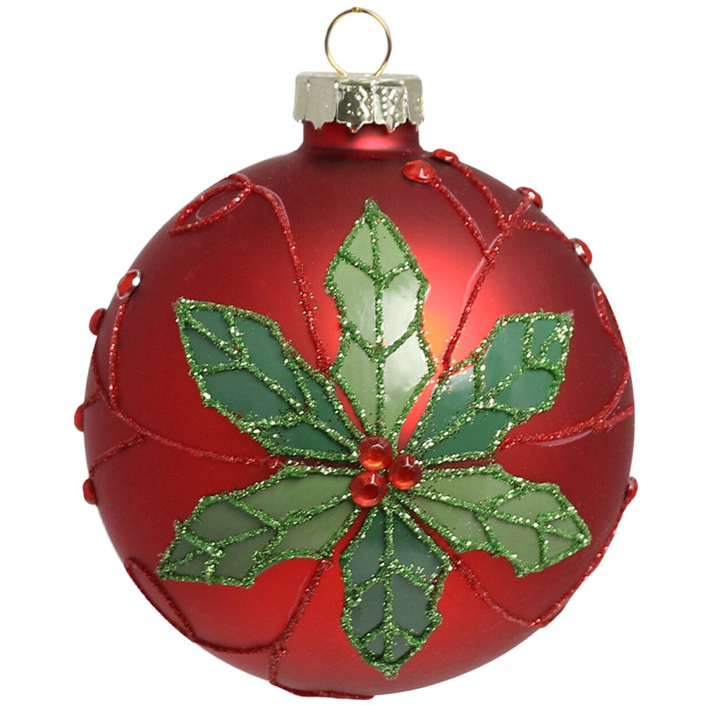 Matte Leaf Bauble - Red Image 2