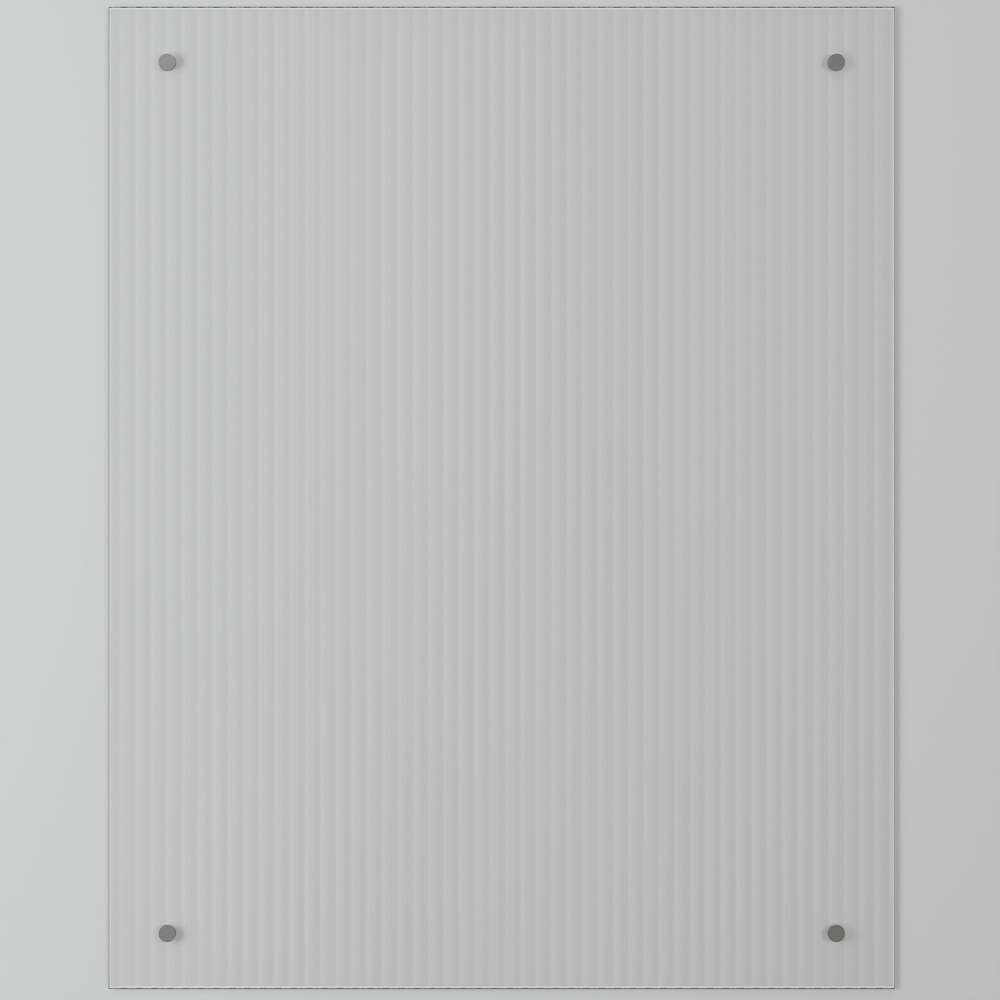 Fluted Clear Glass Kitchen Splashback with Chrome Caps 600 x 750 x 4mm Image 2