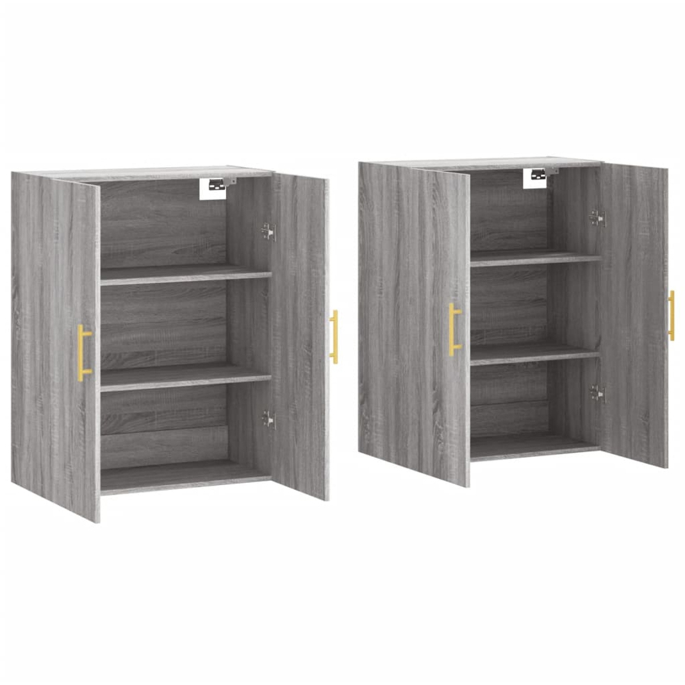 vidaXL 2 Door Grey Sonoma Wall Mounted Cabinet 2 Pack Image 4