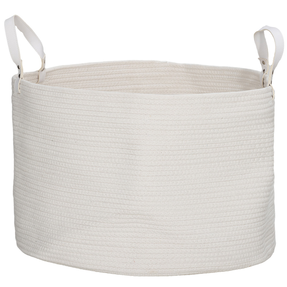 HOMCOM Cream Cotton Rope Laundry Basket 88L Image 1