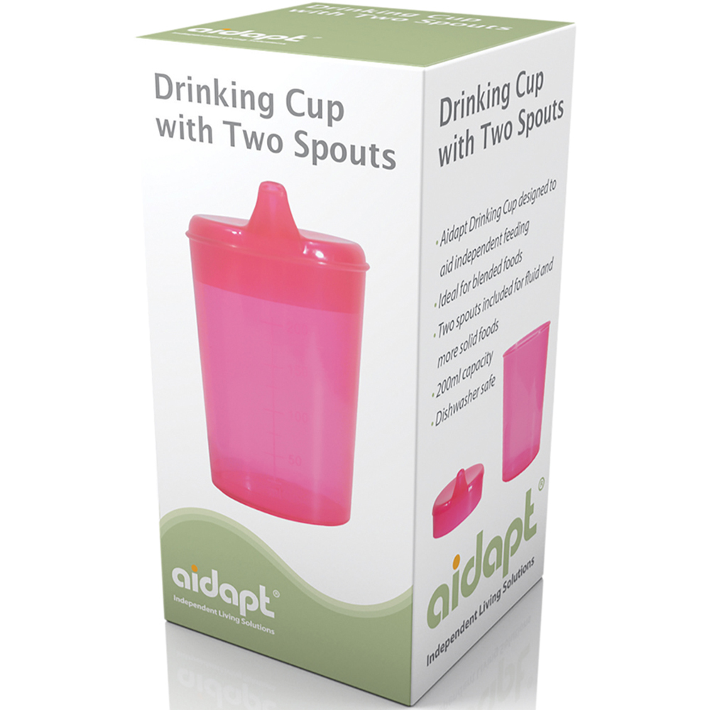 Aidapt Pink Drinking Cup with 2 Spouts Image 3
