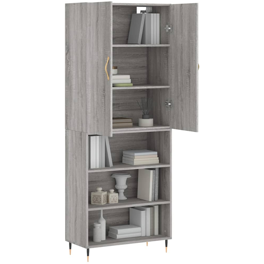vidaXL 2 Door 3 Shelf Grey Sonoma Highboard Image 3