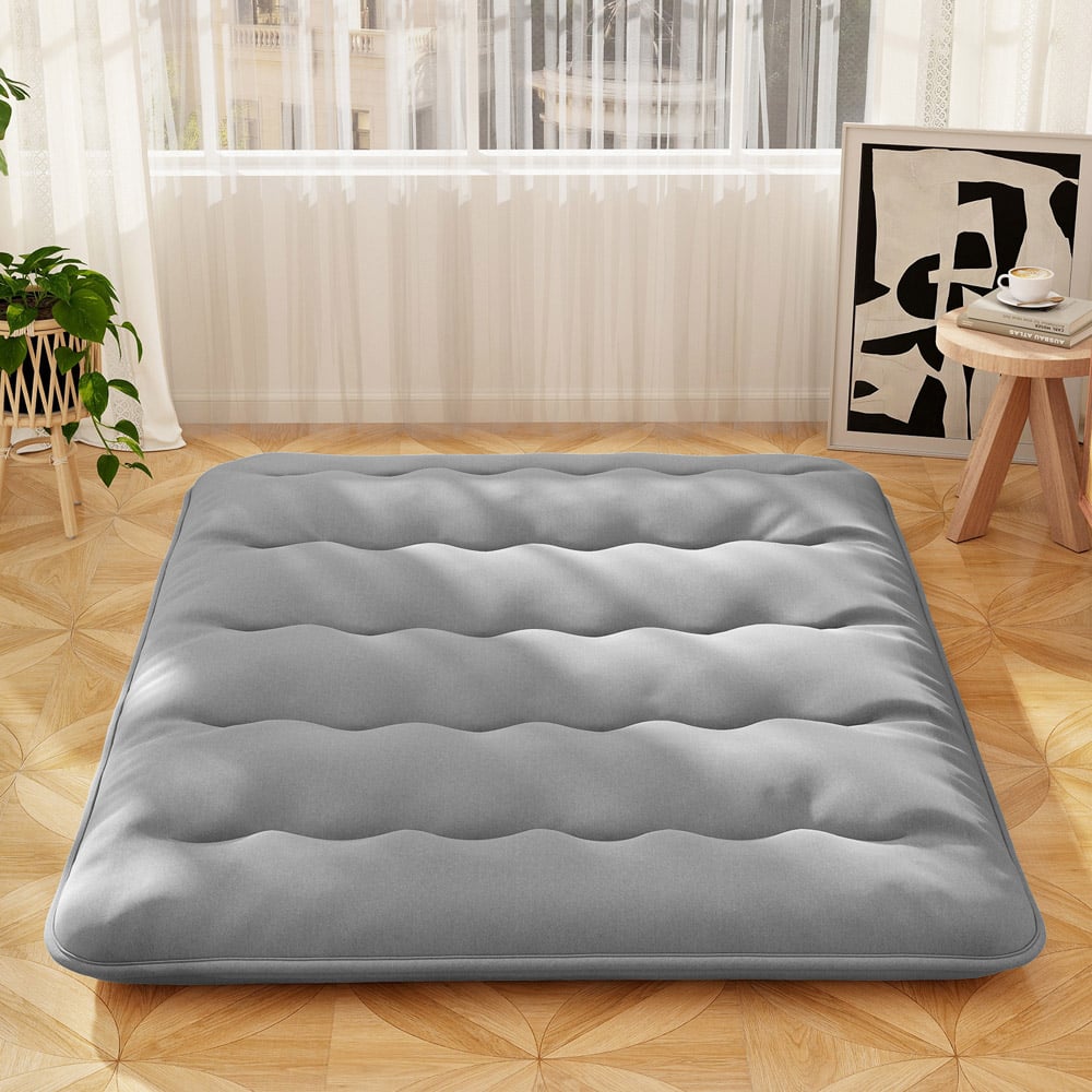 Costway King Size Grey Japanese Futon Floor Mattress with Bag Image 2