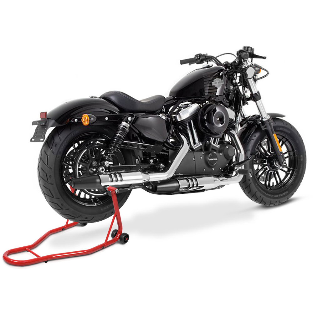 Costway Red Portable Steel Motorcycle Stand Image 3