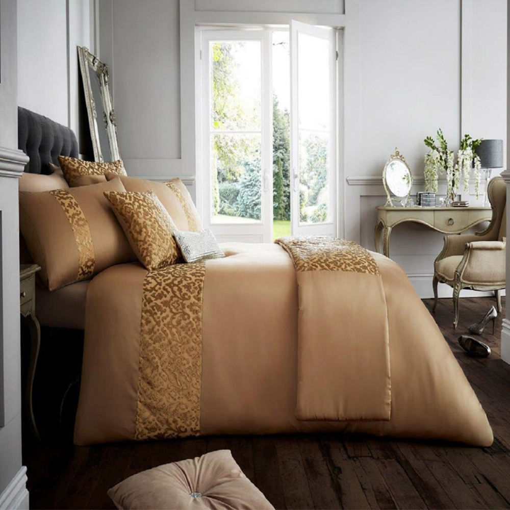 Smart Living Double Gold Venice Duvet Cover Set Image 1