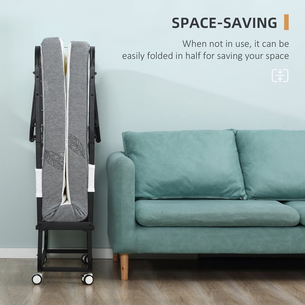 Portland Single Portable Folding Guest Bed with Mattress Image 5