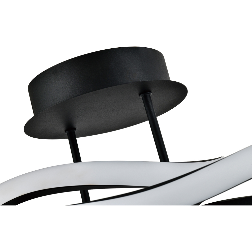 Happy Homewares Matt Black Sand LED Ceiling Light with Curving Oval Metal Heads Image 5