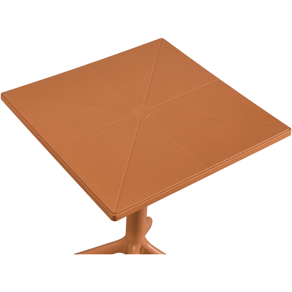 Core Products 2 Seater Terracotta Square Plastic Garden Bistro Table Image 3
