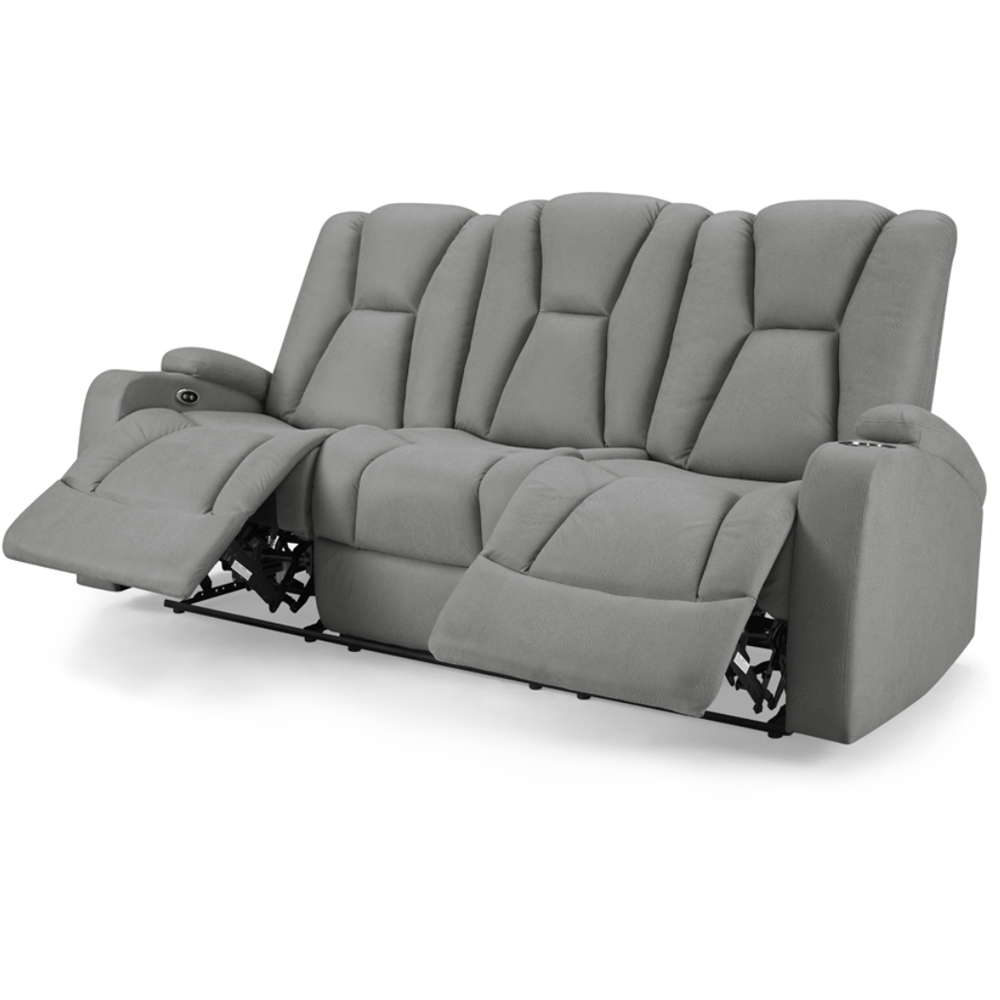 Home Detail Hannah 3 Seater Dark Grey Air Leather Electric Recliner Sofa Image 5