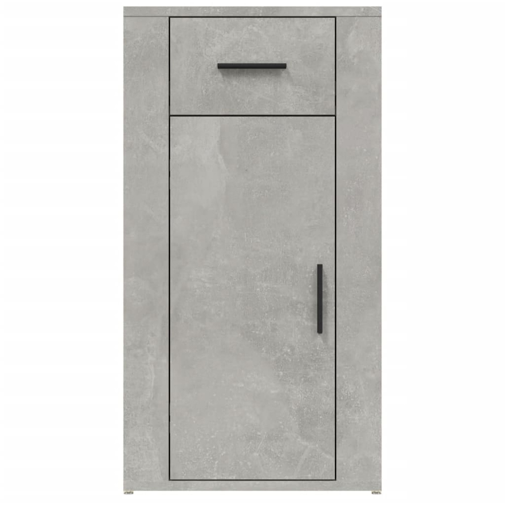 vidaXL Single Door Single Drawer Concrete Grey Wooden Desk Cabinet Image 6