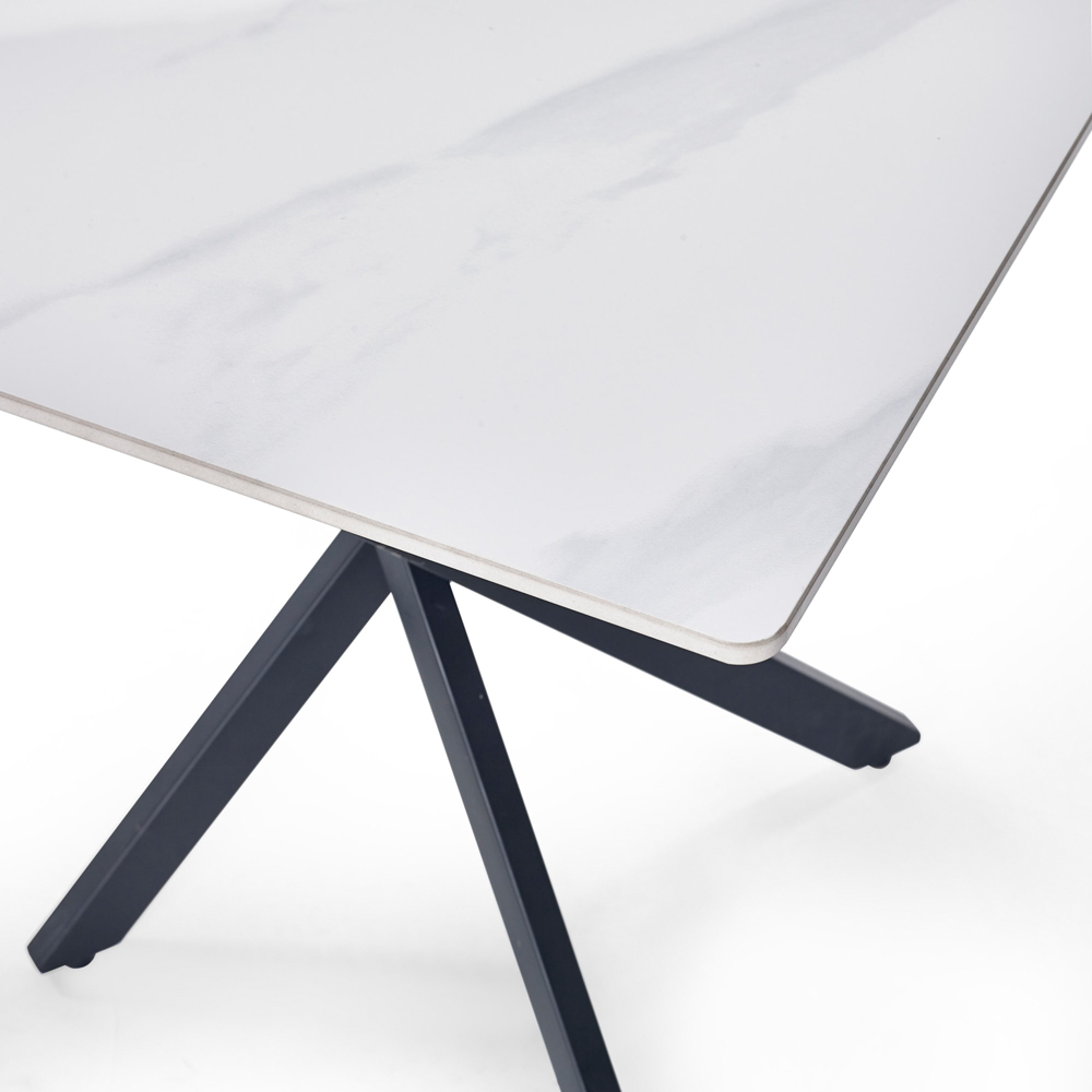 Julian Bowen Bradley White Marble Effect Lamp Table Image 5
