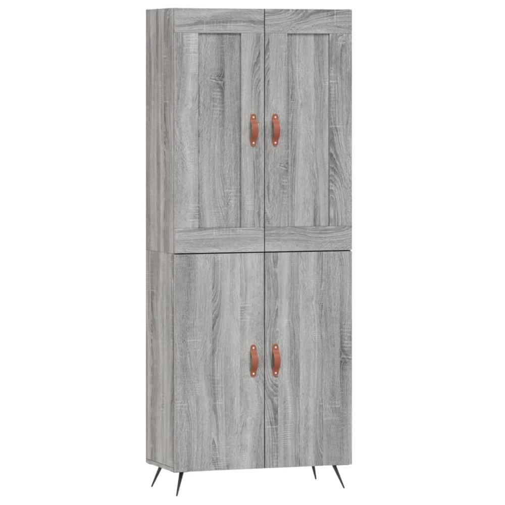 vidaXL 4 Door Grey Sonoma Highboard Image 2