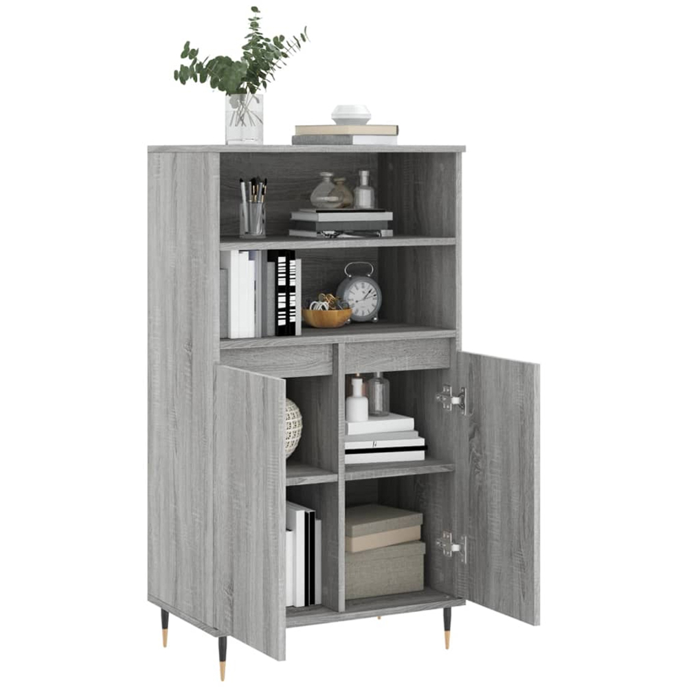 vidaXL 2 Door 2 Shelf Grey Sonoma Highboard Image 4