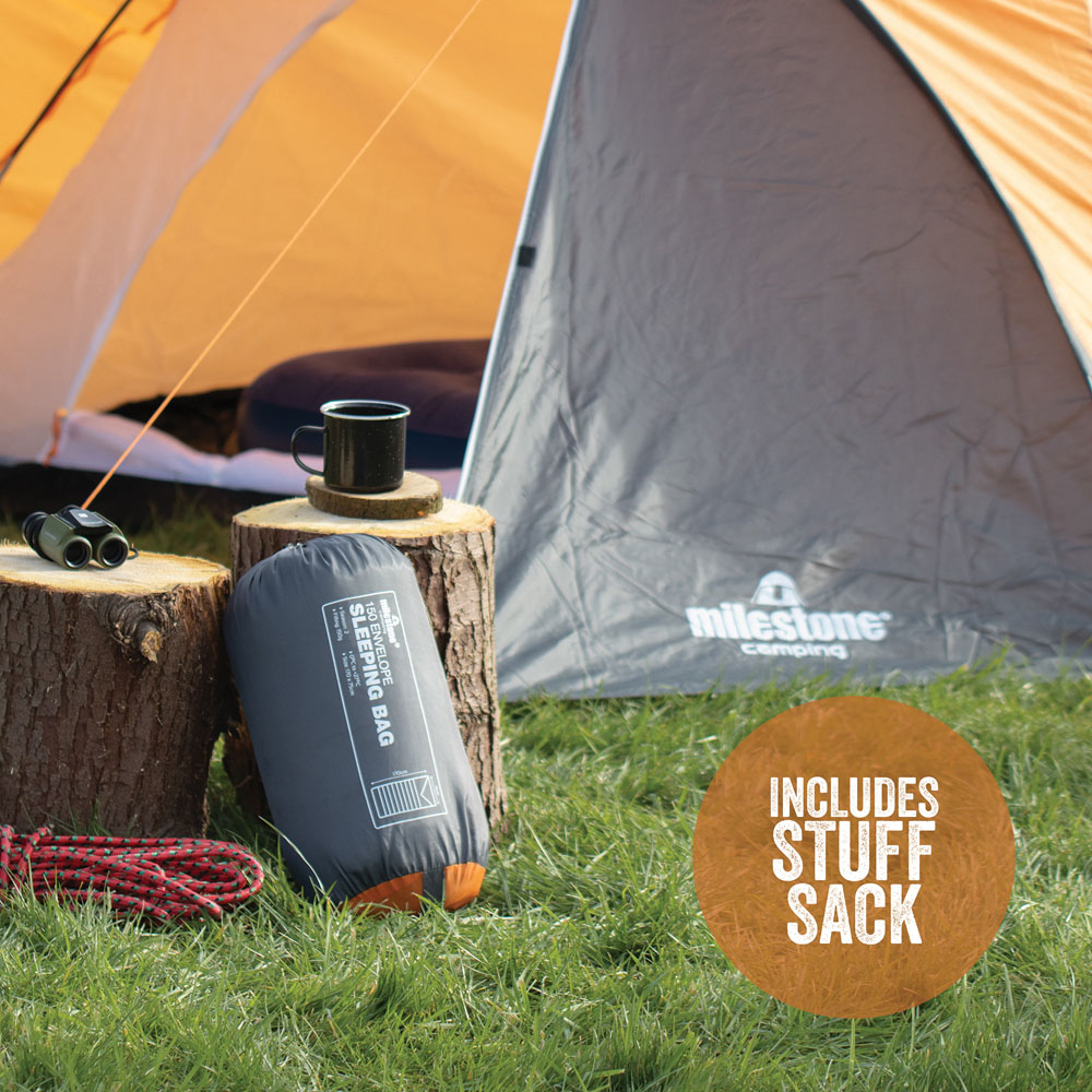 Milestone Camping 2 Seasons Single Envelope Sleeping Bag Image 4