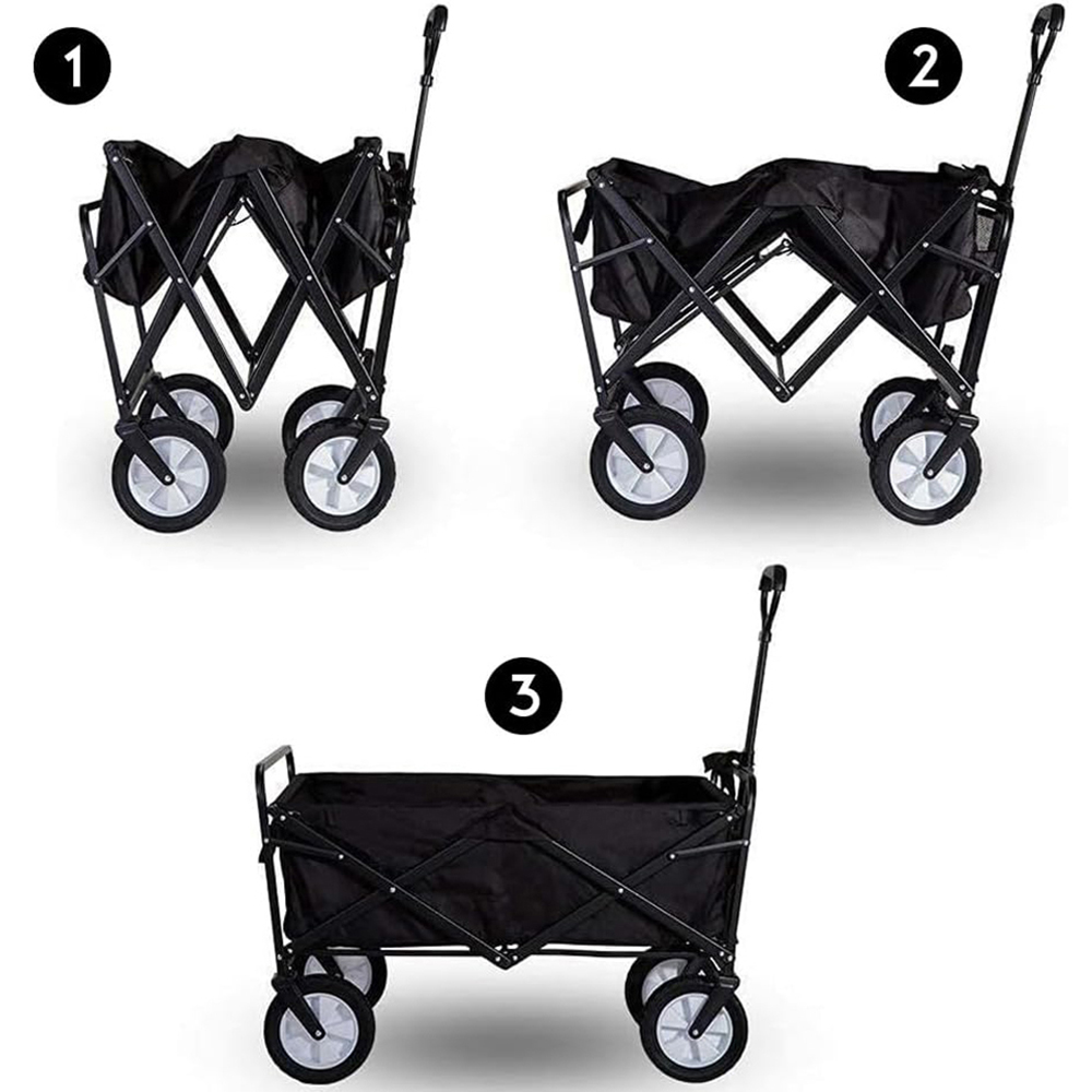 Alivio Black Foldable Wagon Cart with Adjustable Handle Image 5
