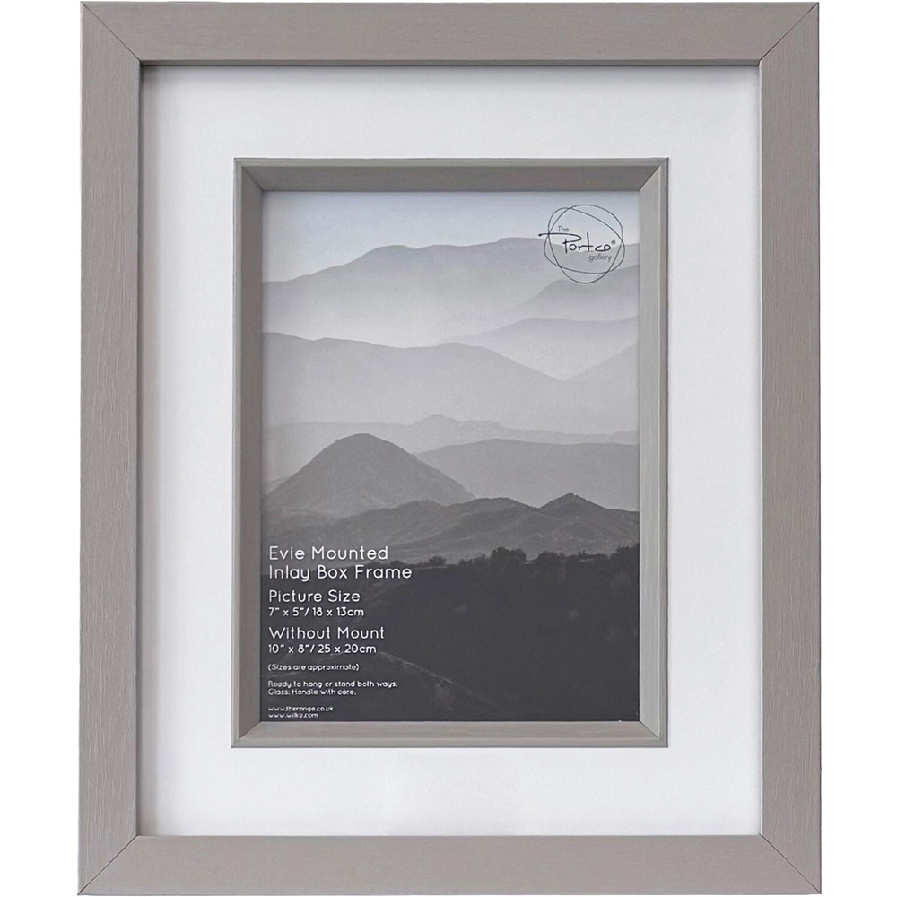 Evie Mounted Inlay Photo Frame Grey 7 x 5 inch Image 1