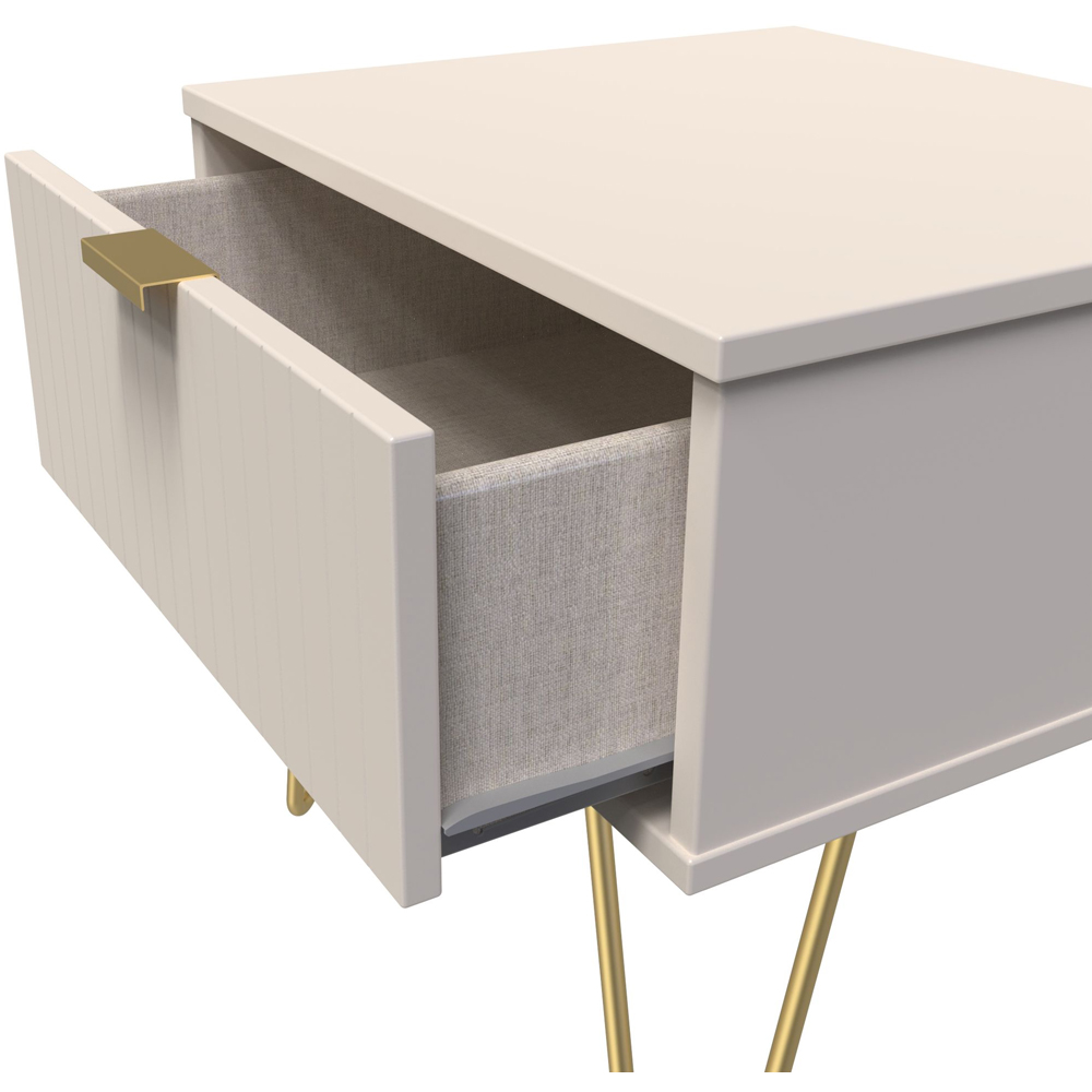 Crowndale Linear Single Drawer Kashmir Matt Bedside Table Image 6