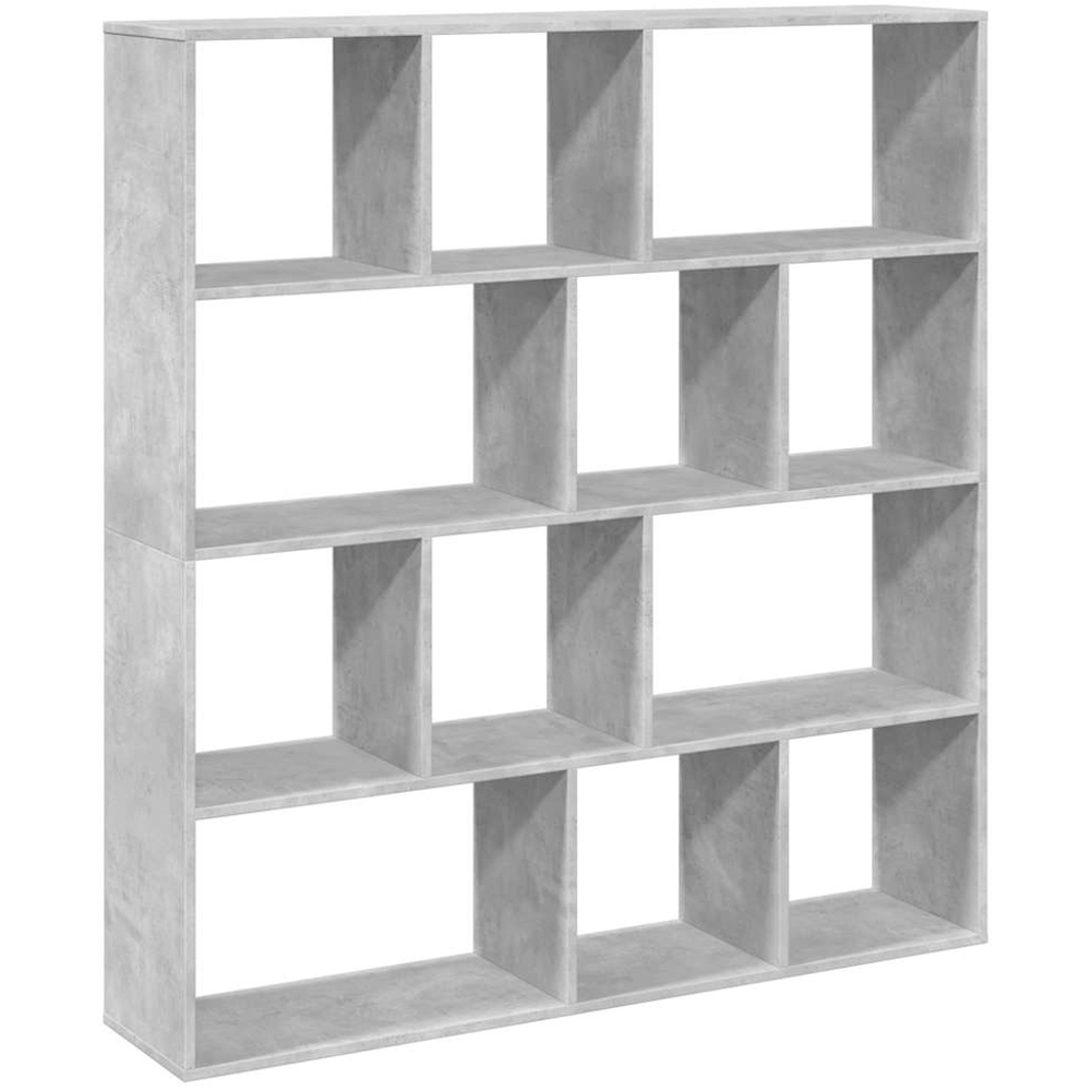 vidaXL 12 Shelf Concrete Grey Bookcase Image 2