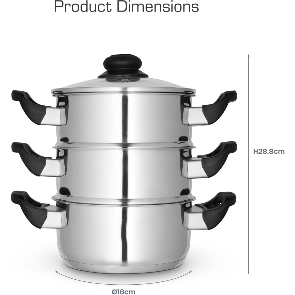 Swan Townhouse 3 Tier Stainless Steel Steamer Image 9