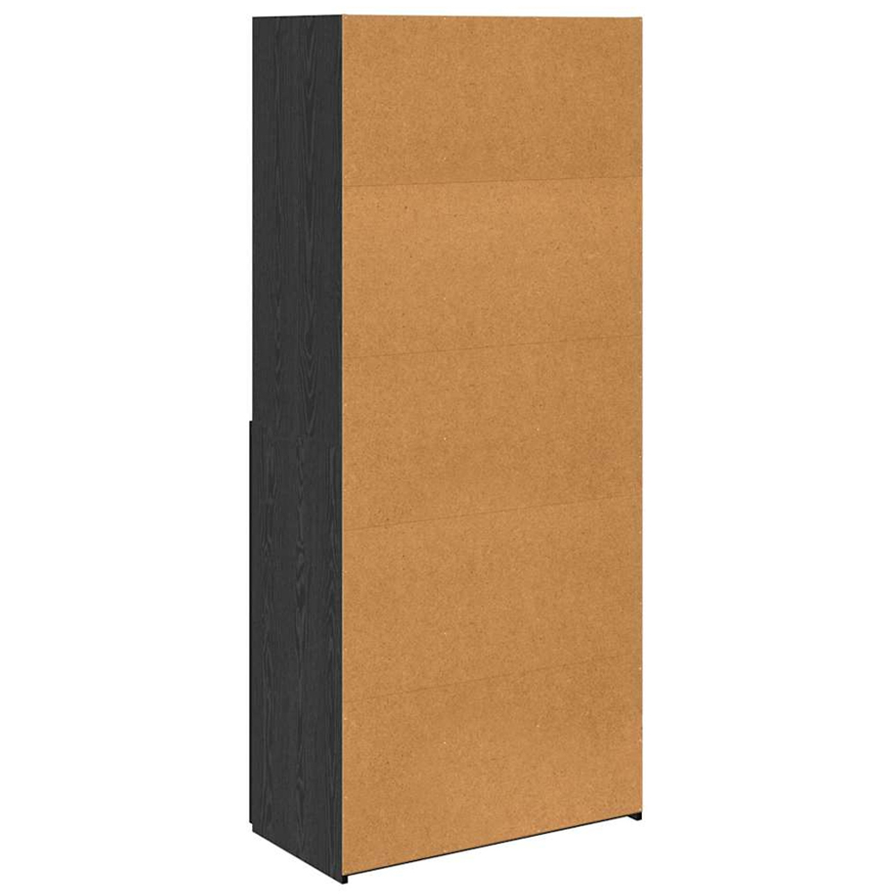 vidaXL 2 Door 2 Shelf Black Oak Sideboard Image 7