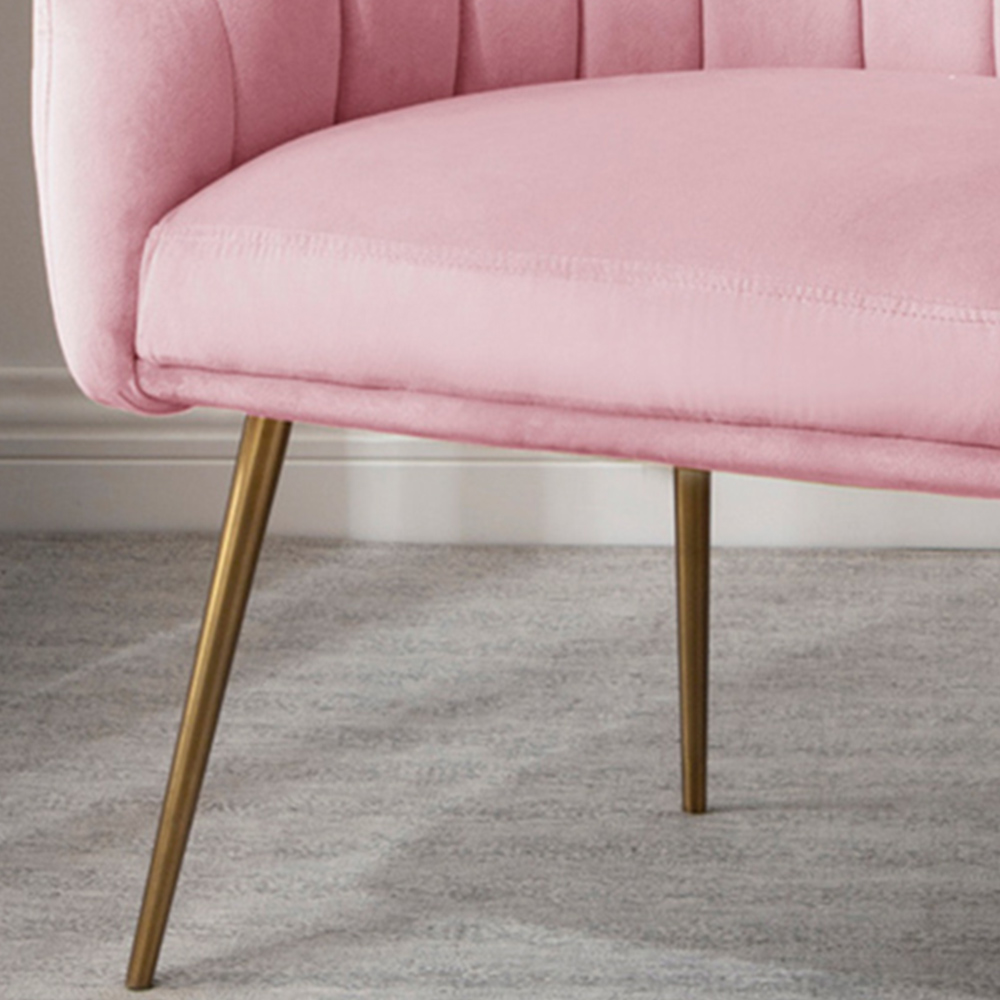 Artemis Home Helena Pink Velvet Accent Chair Image 2