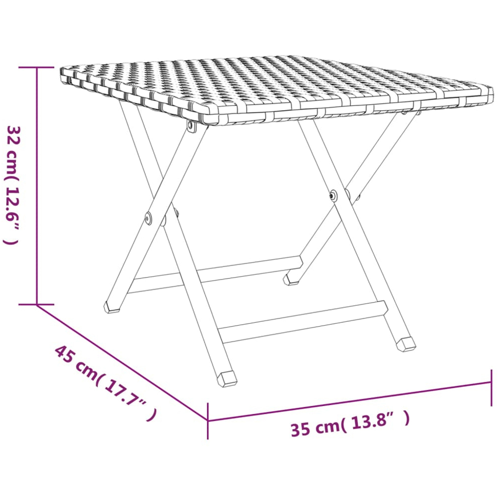 vidaXL Black Polyrattan Foldable Garden Table Image 7
