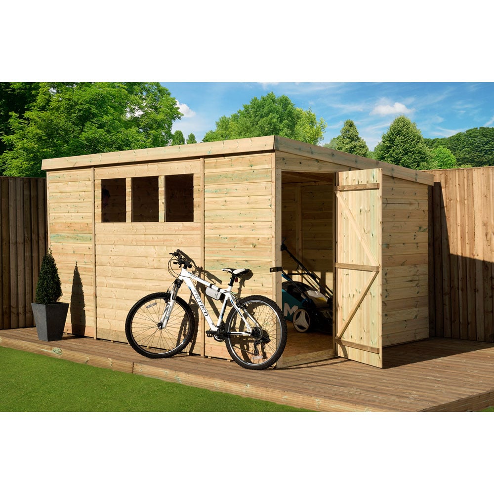 Empire Sheds 2500 10 x 7ft Side Panel Door Tongue and Groove Pent Garden Shed Image 4