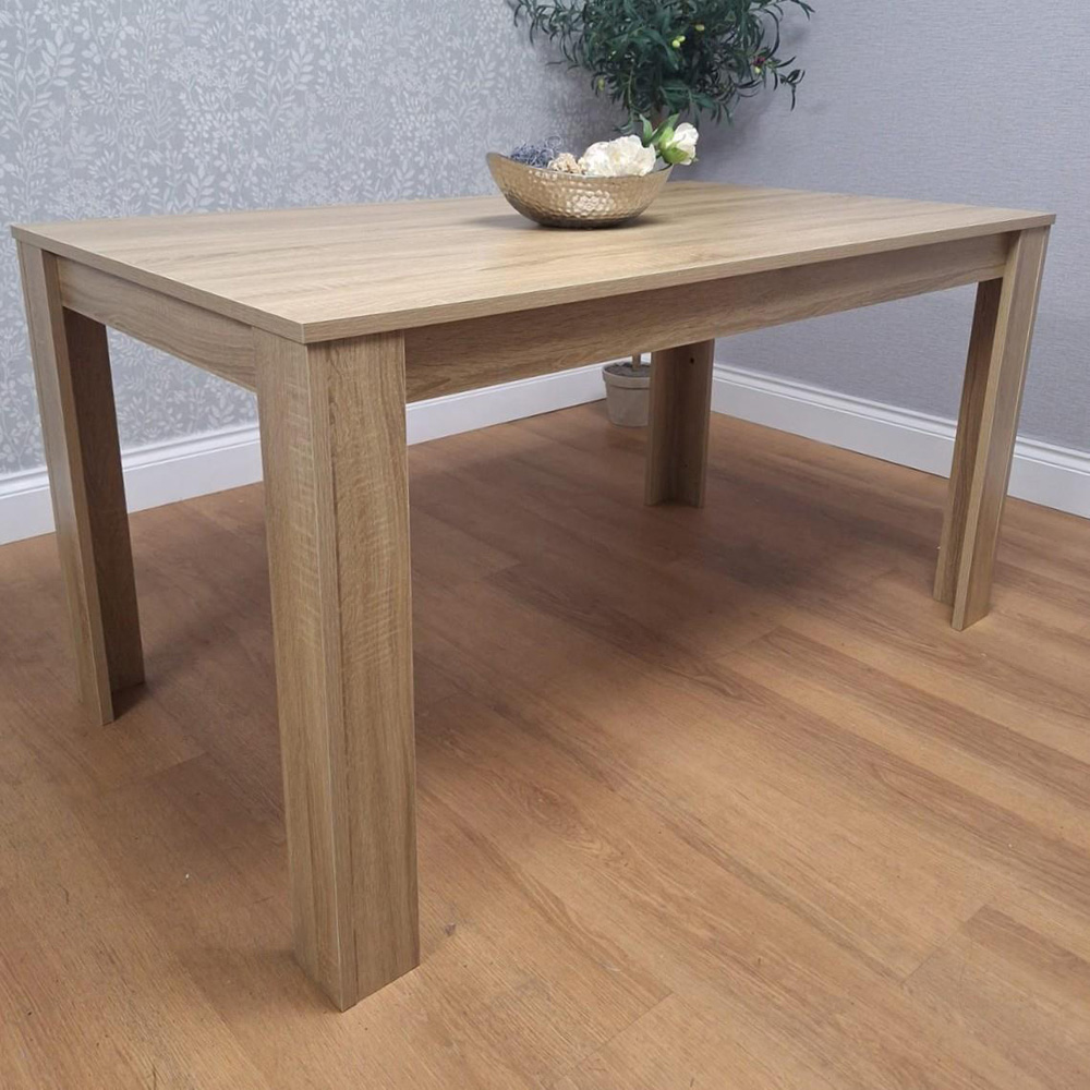 Kosy Koala 6 Seater Velvet Dining Bench Set Oak Effect and Black Image 5