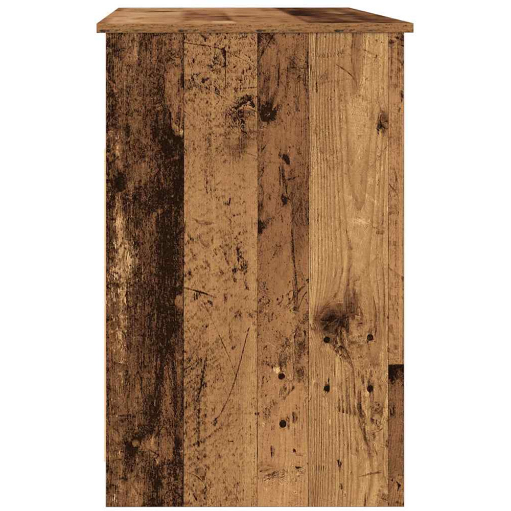 vidaXL 3 Drawer Single Shelf Computer Desk Old Wood Effect Image 5