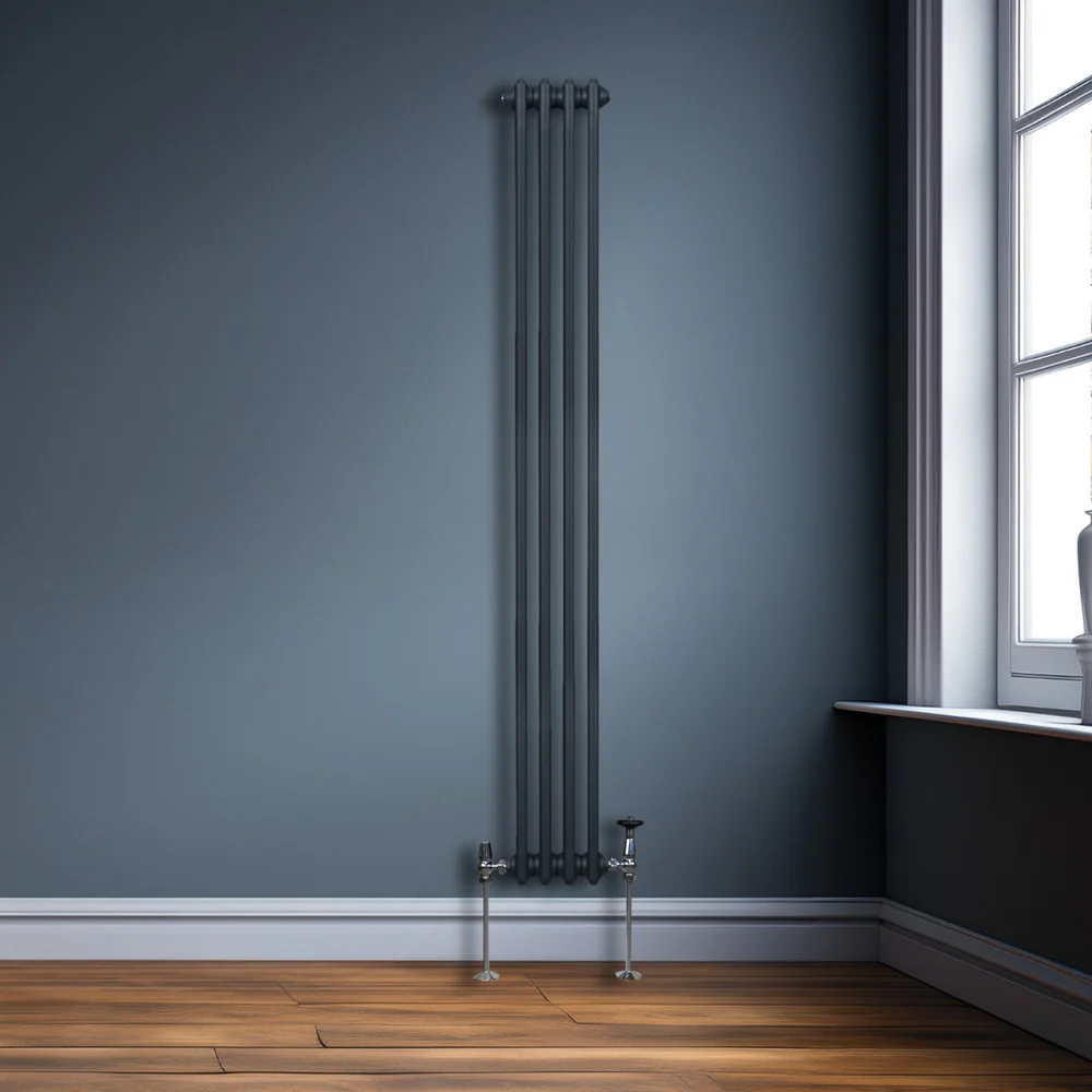 Monster Shop 2121 BTU Anthracite Grey Traditional 2 Column Radiator 1800 x 202mm Image 2