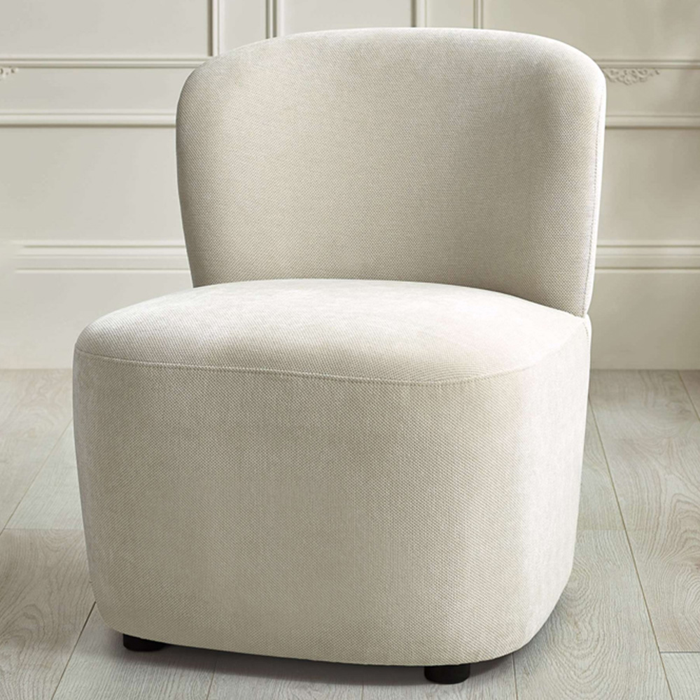Julian Bowen Lunetta Beige Chenille Armless Accent Chair Image 1