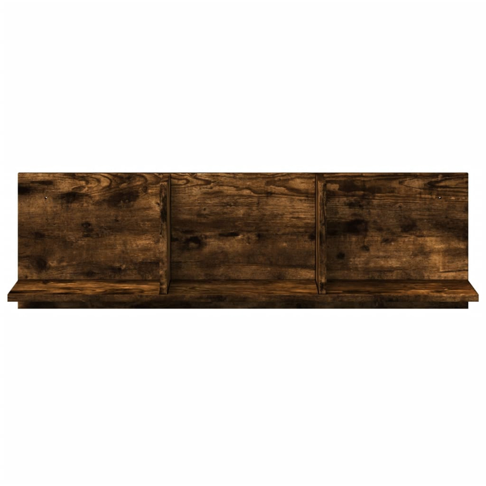 vidaXL 100 x 16.5 x 30cm Smoked Oak Wooden Wall Cabinet Image 3